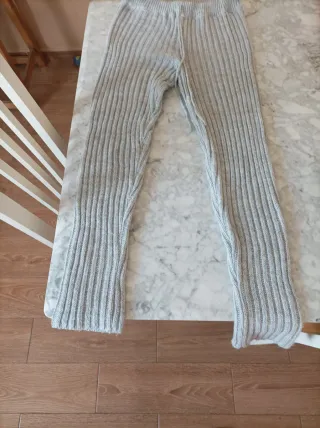 Pantalón lana tejido gris