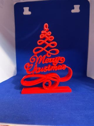 Albero Natale Scritta Merry Christmas Rosso 3D