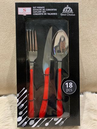 Set Posate 18 pezzi Suprema natalizio acciaio