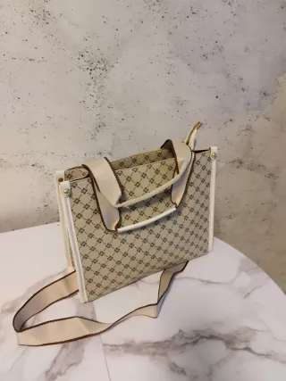 Bolsos grandes mujer beige y rosa
