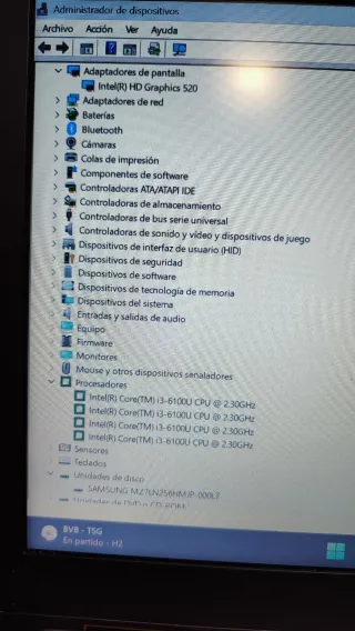 Portátil HP Probook i3 6Gen 8Gb RAM SSD Windows 11