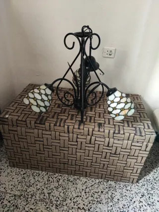 Lámpara de techo forja y cristal