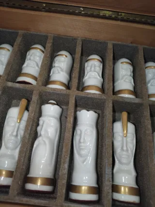 Juego de Ajedrez Figuras Cerámica Vintage