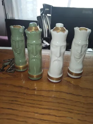 Juego de Ajedrez Figuras Cerámica Vintage