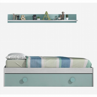 Cama Juvenil Nido. Blanco Alpes/Verde Acqua