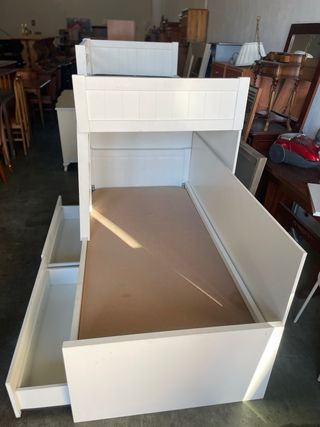 Cama tren infantil blanca