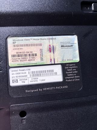 Portátil HP Presario C700 Negro/Gris