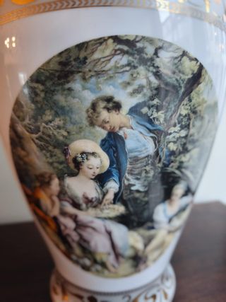 Vaso Tibor porcelana decorado