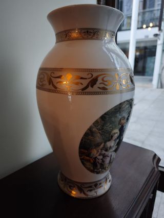 Vaso Tibor porcelana decorado