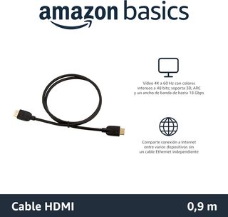 Cable HDMI con conectores A macho a A macho 0.9m