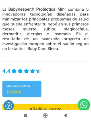 Colchón Minicuna Babykeeper Probiotics.