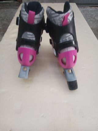 Patines en línea Oxelo rosas talla30-32 ajustable.