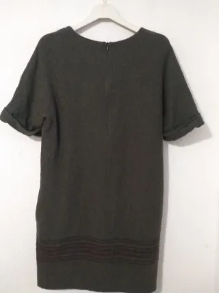 Vestido Massimo Dutti verde/marrón