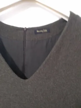 Vestido Massimo Dutti verde/marrón