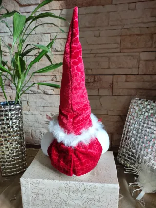 Gnomo Natale Rosso e Bianco in Tessuto