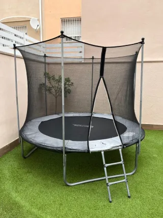 Cama elástica 240cm con red de seguridad