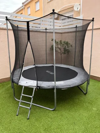 Cama elástica 240cm con red de seguridad