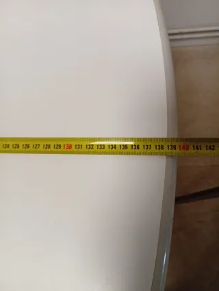 Mesa de cocina extensible blanca