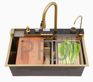 Fregadero Oro Multifunción con Pantalla Digital