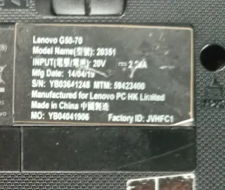 Lenovo G50-70 Portátil