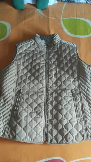 Chaleco Mujer Reversible Beige Multicolor