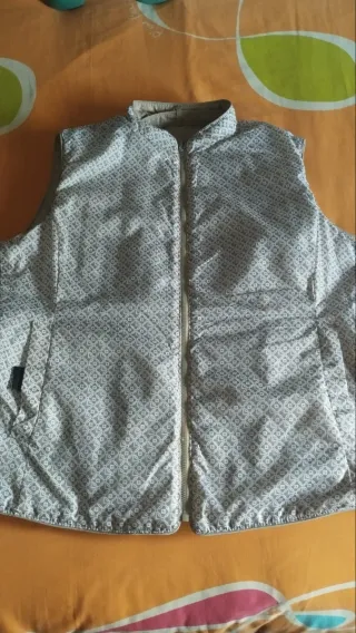 Chaleco Mujer Reversible Beige Multicolor