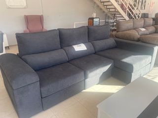Chaiselongue gris tela