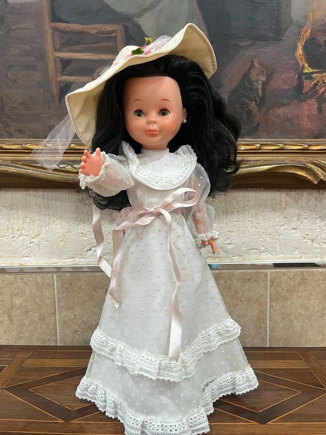 Muñeca Nancy Antigua Vestido Blanco