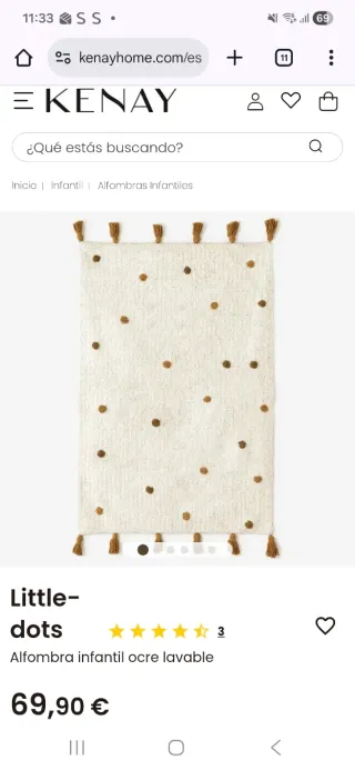 Alfombra infantil Kenay Home beige/amarillo