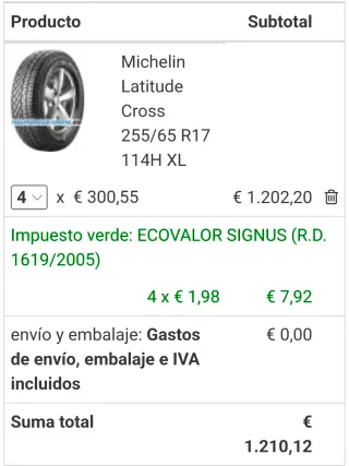 Llantas Nissan Pathfinder 255/65/R17 114H