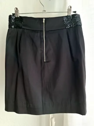 Falda fiesta lentejuelas negra