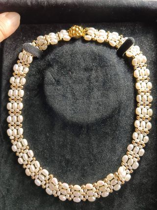 Collar Perlas y Oro 14k 17.5