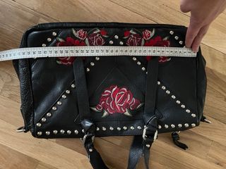 Bolso Piel Zara Flores Bordadas Tachuelas