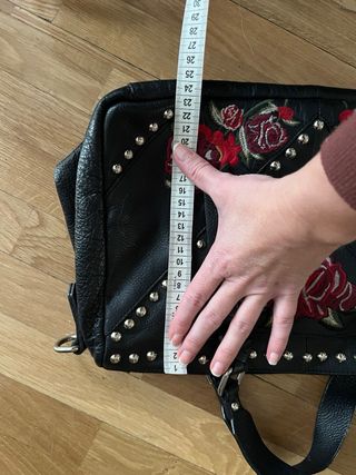 Bolso Piel Zara Flores Bordadas Tachuelas