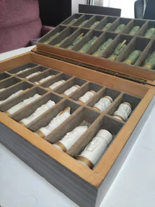 Juego Ajedrez Cerámica Vintage Figuras Reyes