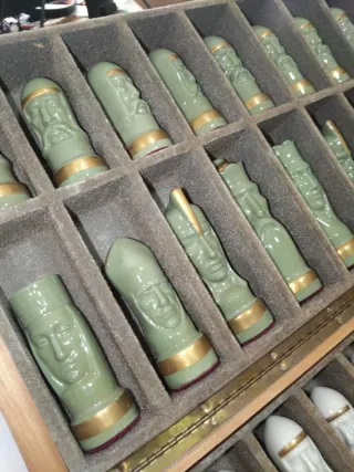 Juego Ajedrez Cerámica Vintage Figuras Reyes