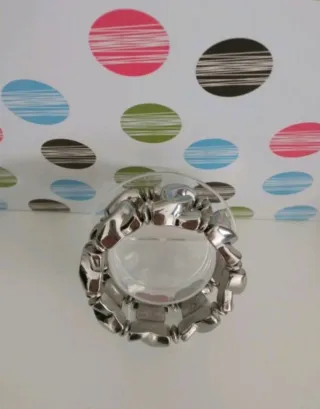 Bracciale elastico argento con grandi maglie