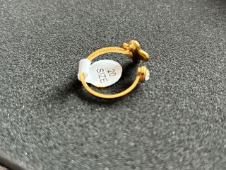 Anello donna fiore nero oro regolabile