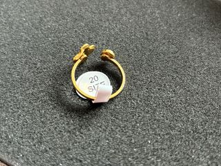 Anello donna fiore nero oro regolabile