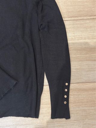 Jersey Zara cuello redondo negro talla S