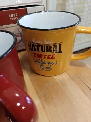 Lote 3 Tazas Mug  porcelana esmaltada
