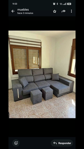 Sofá modular gris tela