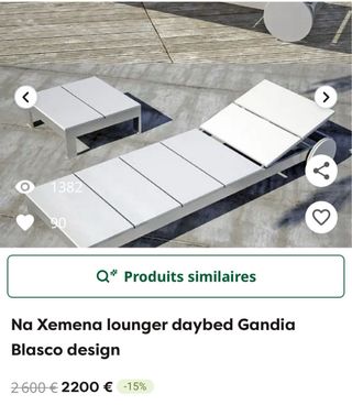 3 Tumbonas blanca exterior unit 300€ y 850€ por 3.