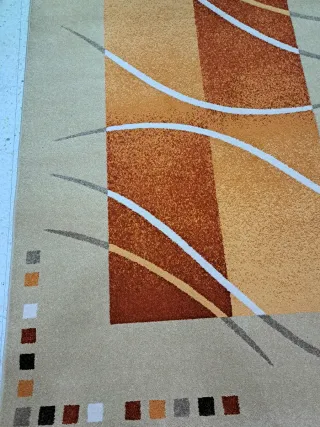 Alfombra Beige y Naranja Moderna