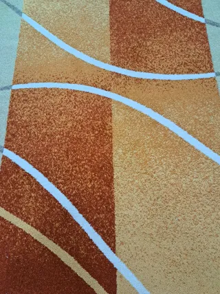 Alfombra Beige y Naranja Moderna