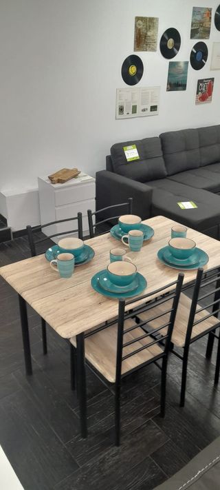 ENVIO A CASA Mesa Comedor y Sillas Madera/Metal