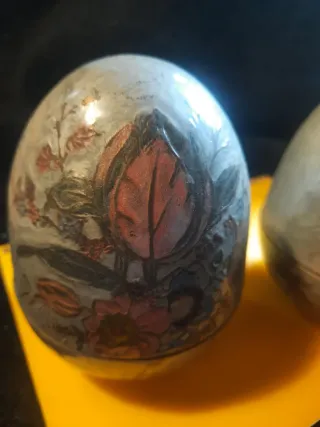 Figuras Huevo Latón Pintadas Mano