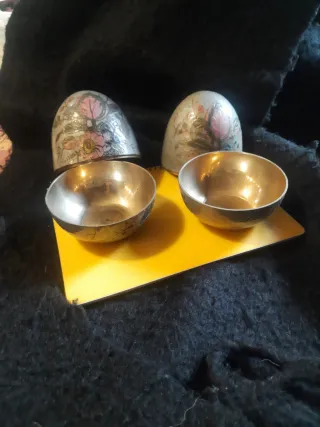 Figuras Huevo Latón Pintadas Mano