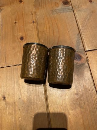 Coppia bicchieri rame punzonato