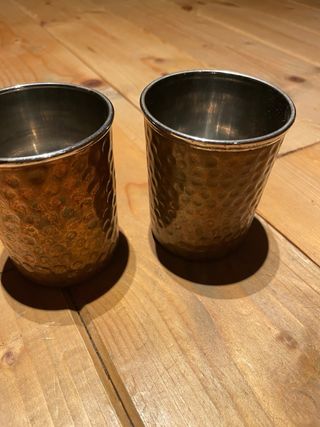 Coppia bicchieri rame punzonato